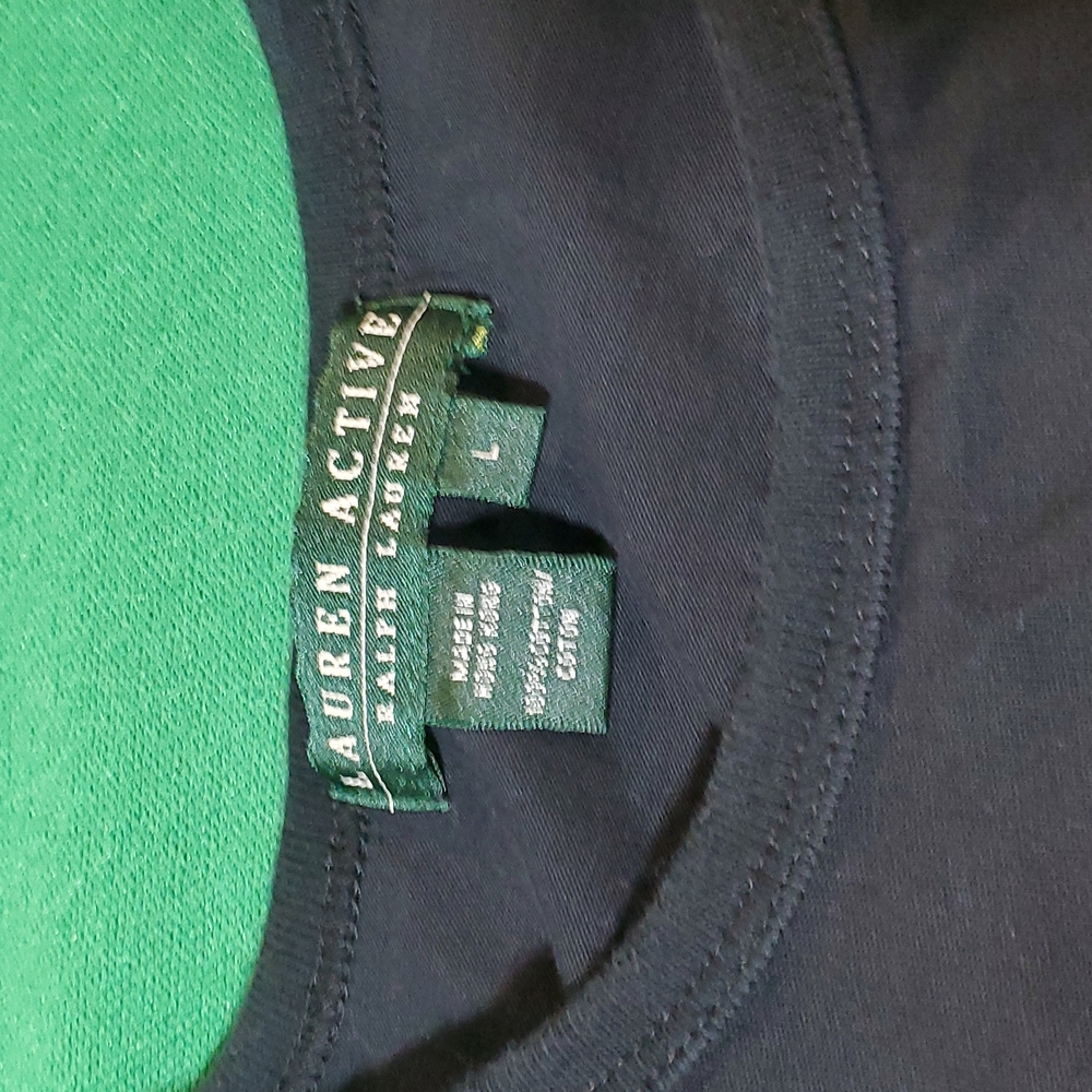 Women's vintage Ralph Lauren black yellow size Large logo long sleeve shirt - Picture 4 of 10